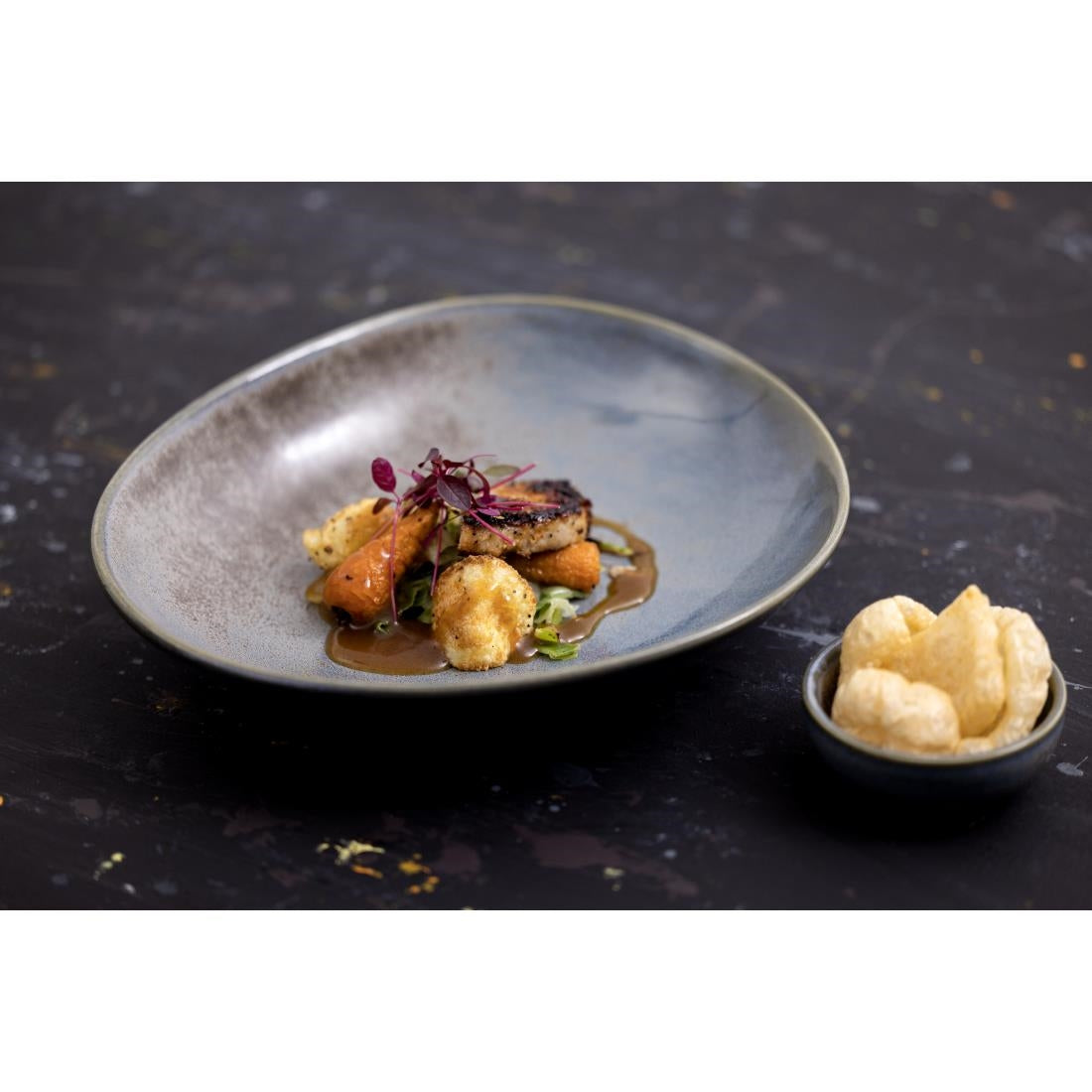 Olympia Ember Blue Triangle Bowls 245mm (4 pack)