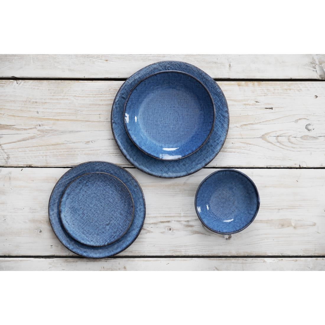 Olympia Denim Coupe Plates Blue 230mm (6 Pack)