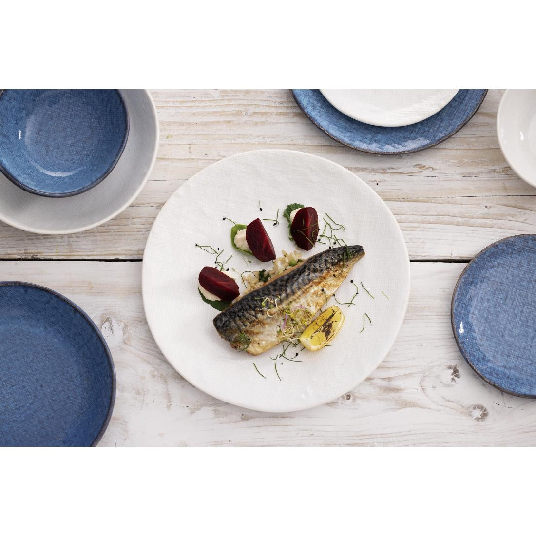 Olympia Denim Coupe Plates White 285mm (4 Pack)