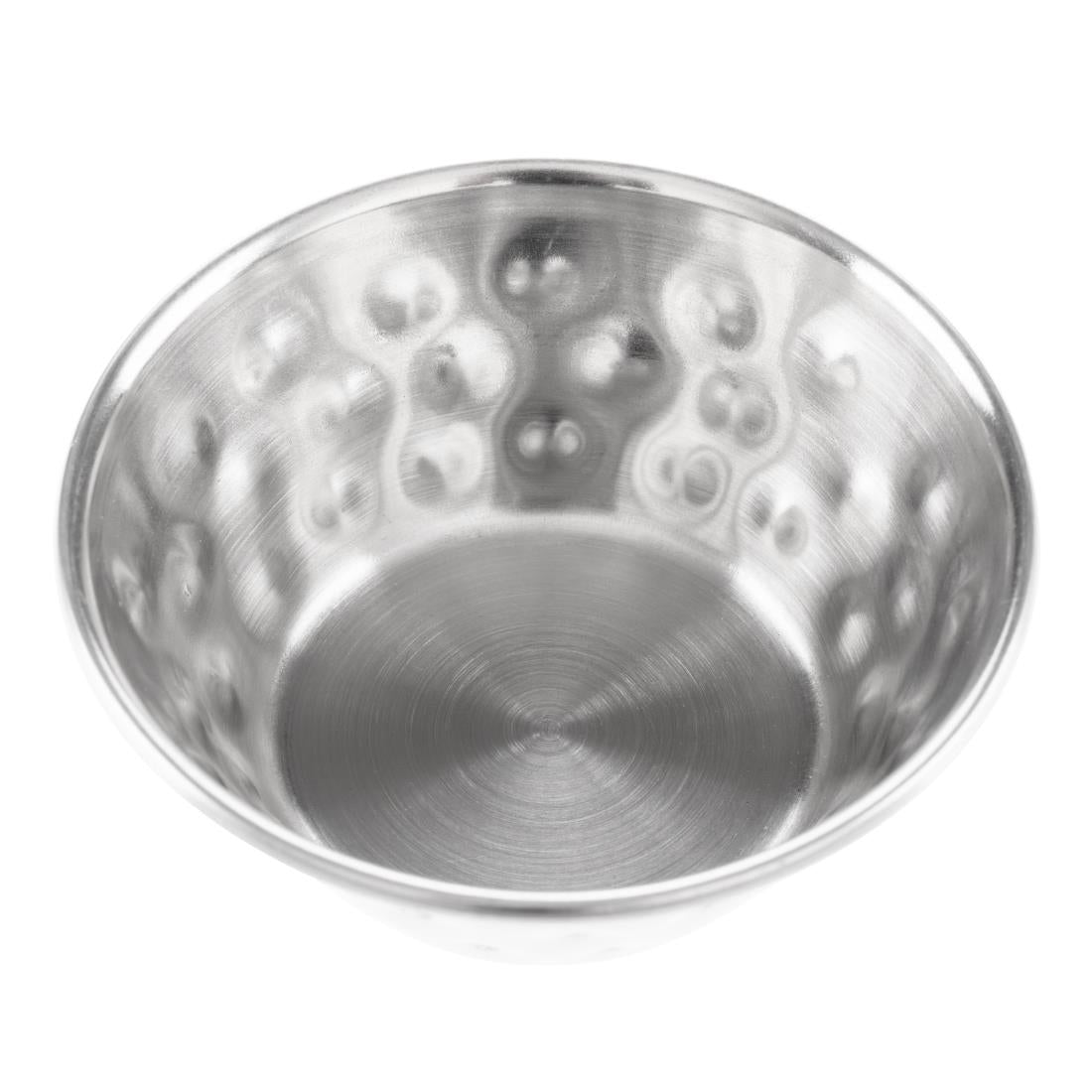 Olympia Hammered Stainless Steel Sauce Cups 45ml (12 pack)