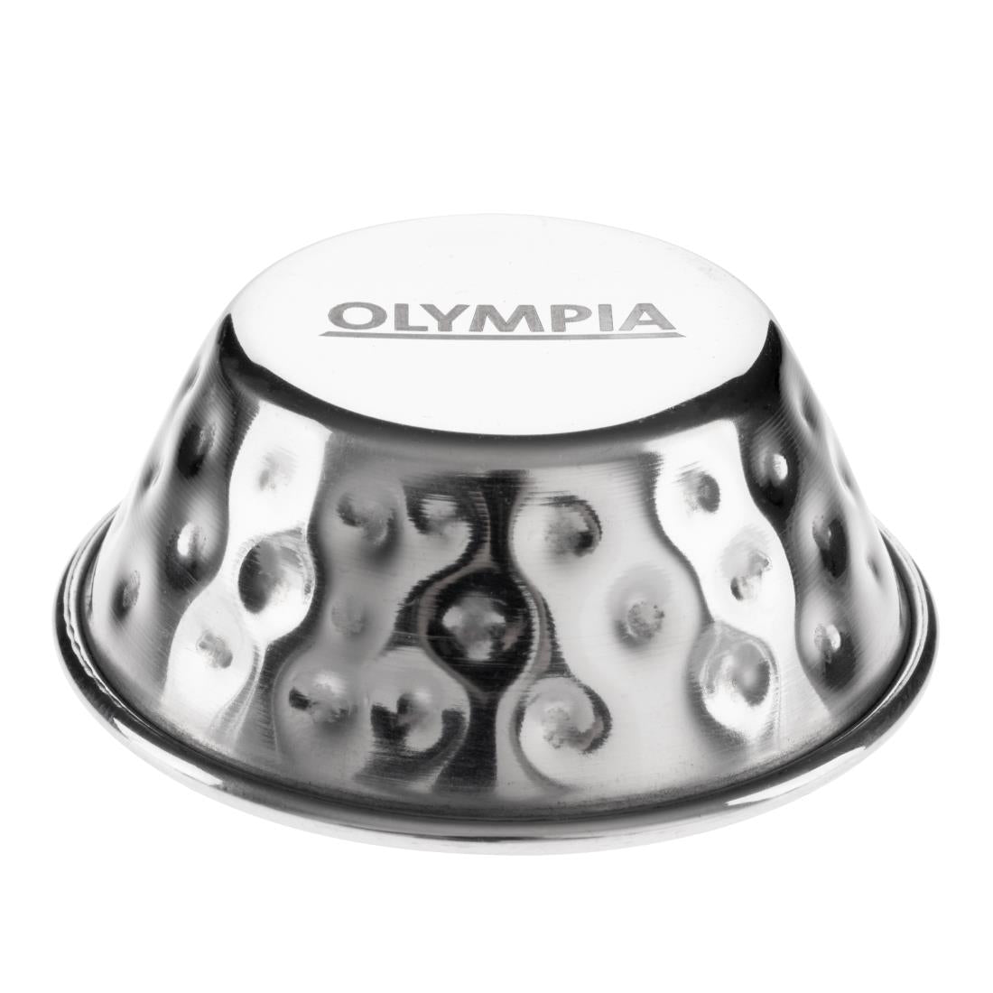 Olympia Hammered Stainless Steel Sauce Cups 45ml (12 pack)