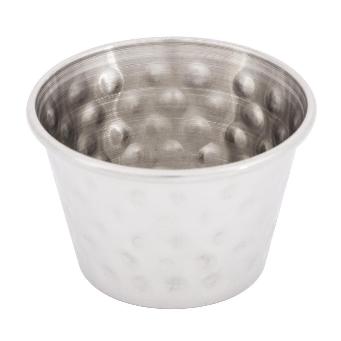 Olympia Hammered Stainless Steel Sauce Cups 70ml (12 pack)
