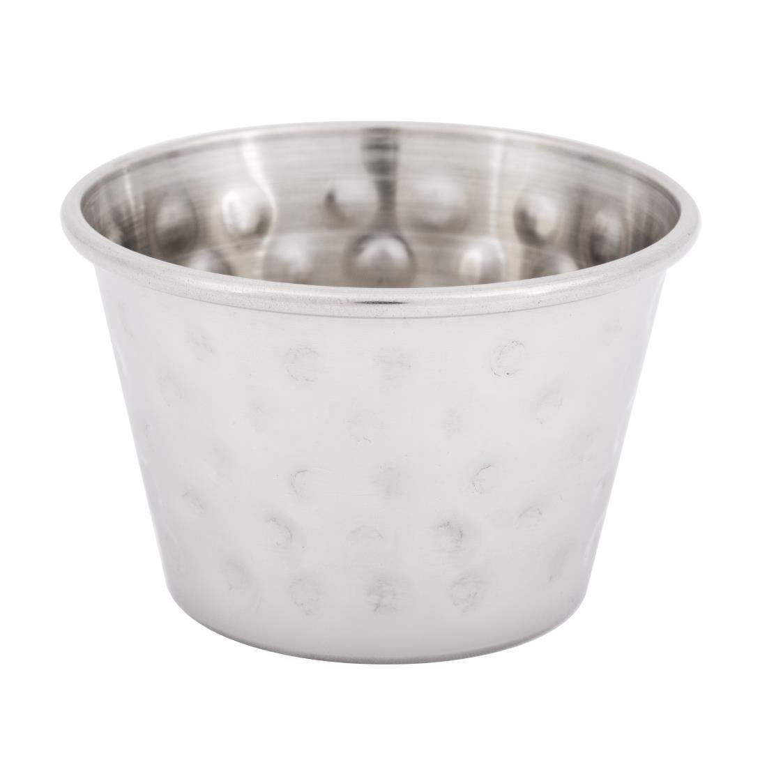 Olympia Hammered Stainless Steel Sauce Cups 70ml (12 pack)
