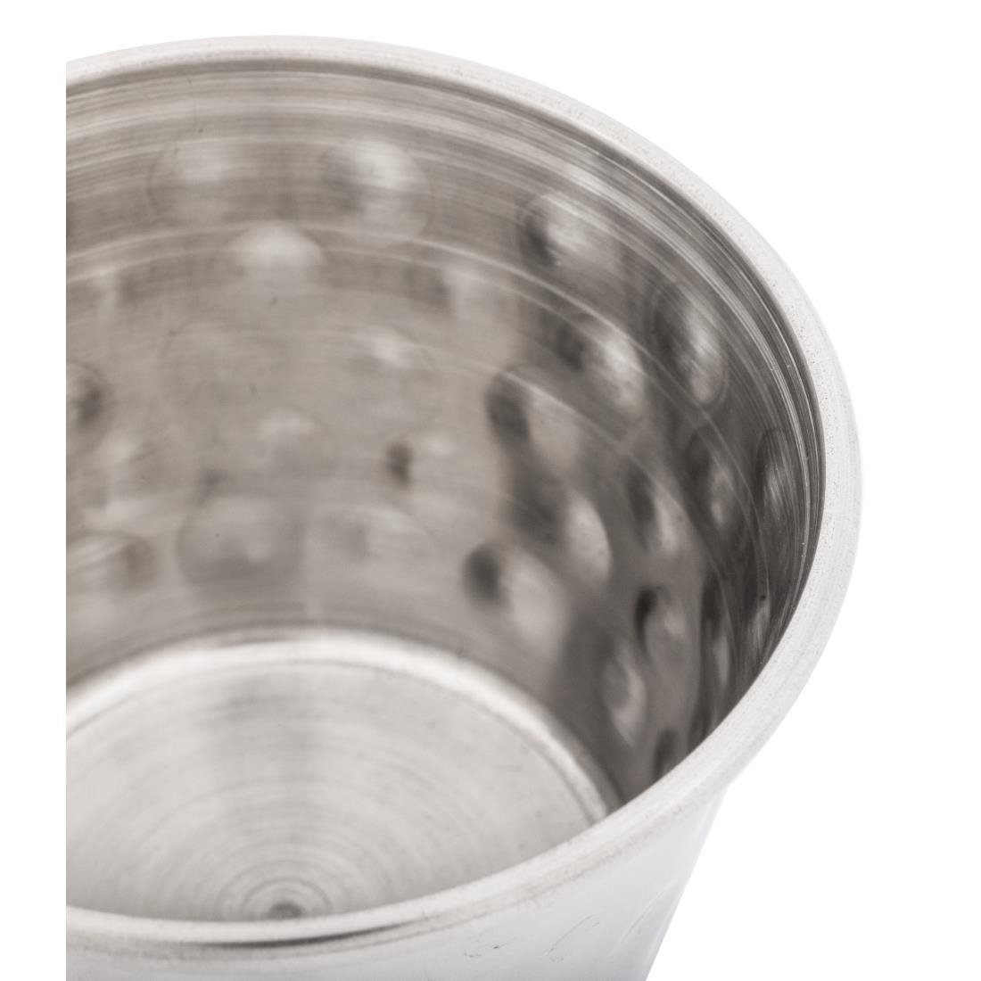 Olympia Hammered Stainless Steel Sauce Cups 70ml (12 pack)