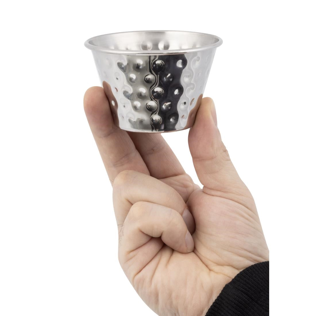 Olympia Hammered Stainless Steel Sauce Cups 115ml (12 pack)