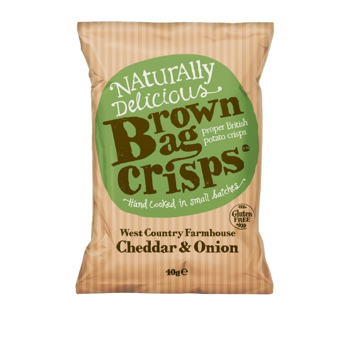 Brown Bag Crisps Cheddar and Onion 40g (20 Pack)