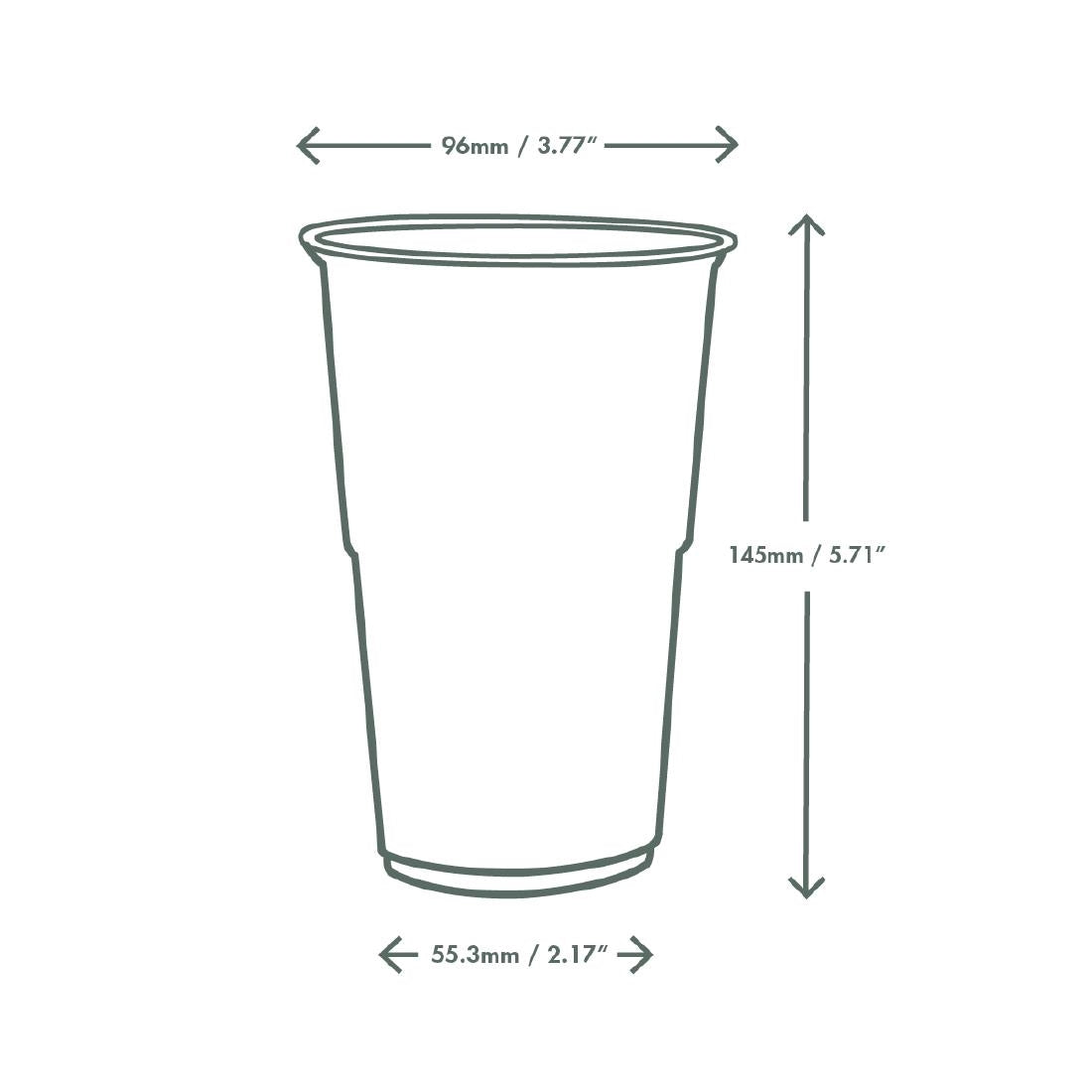 Vegware PLA Pint to Brim Cup UKCA/UKNI/CE-marked 96-Series (1000 Pack)