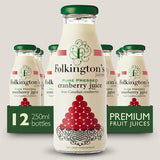 Folkington's Juices Cranberry Glass Bottle 250ml (12 Pack)
