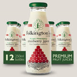 Folkington's Juices Cranberry Glass Bottle 250ml (12 Pack)