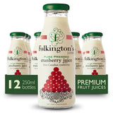 Folkington's Juices Cranberry Glass Bottle 250ml (12 Pack)