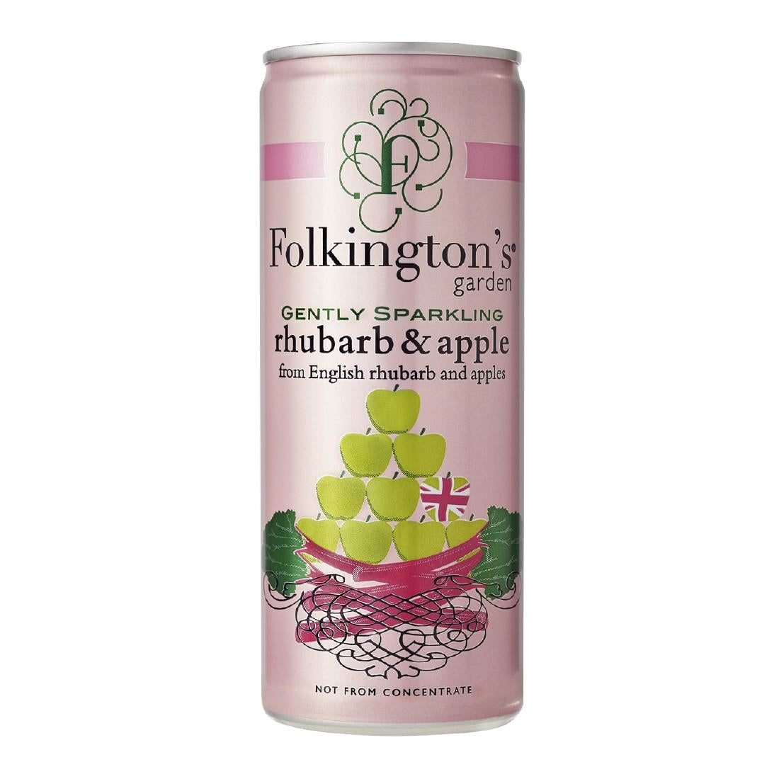 Folkington's Sparkling Drinks Rhubarb & Apple Can 250ml (12 pack)