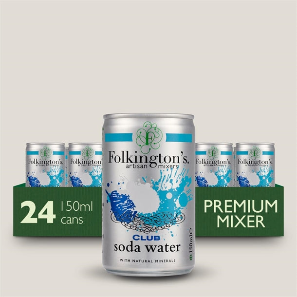 Folkington's Club Soda Can 150ml (24 Pack)