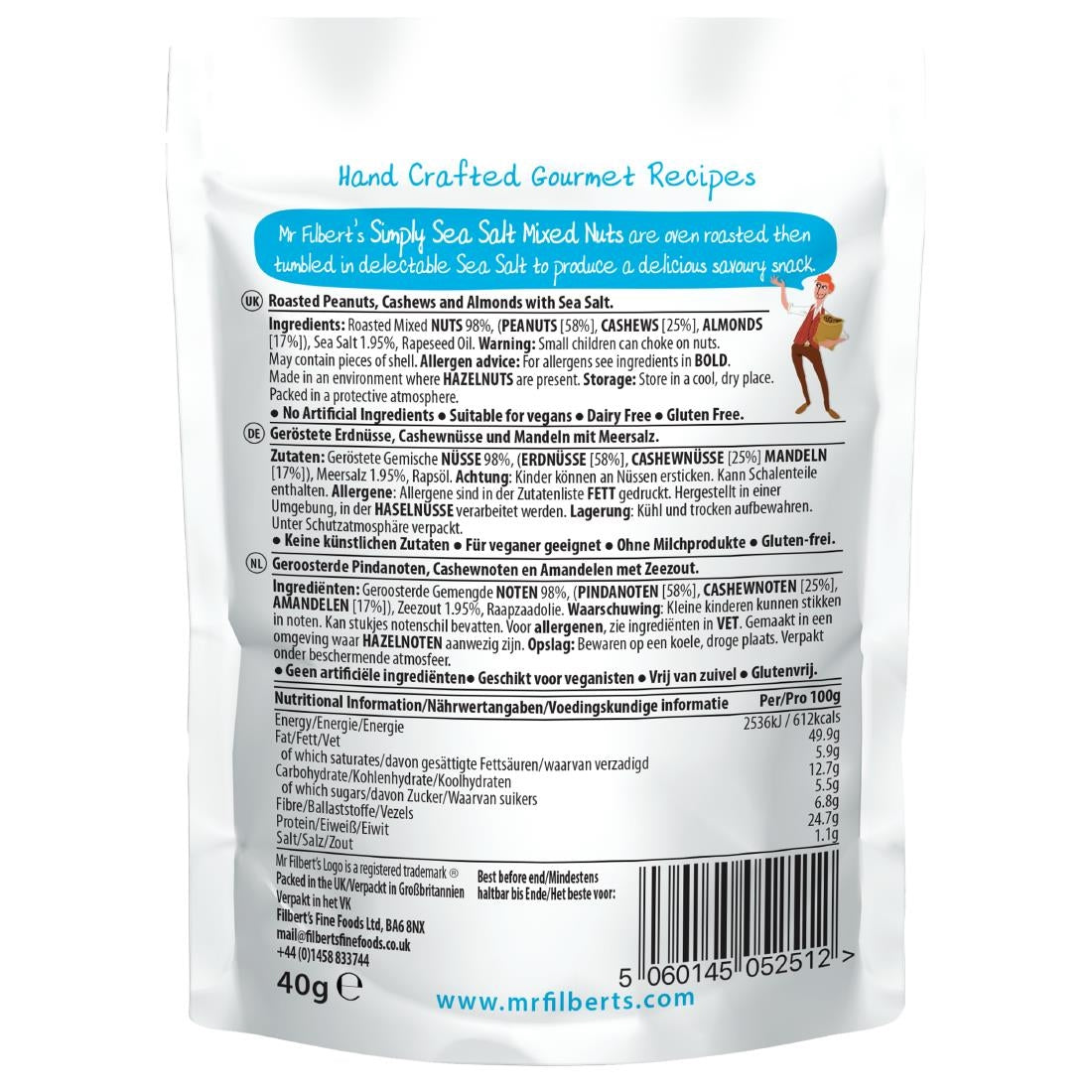 Mr Filbert's Simply Sea Salt Mixed Nuts 40g (20 Pack)