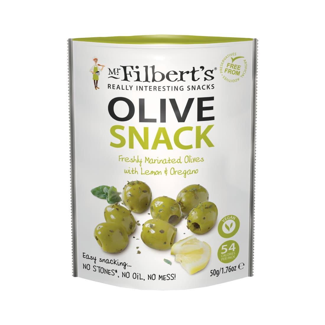 Mr Filbert's Green Olives Lemon & Oregano 50g (12 pack)