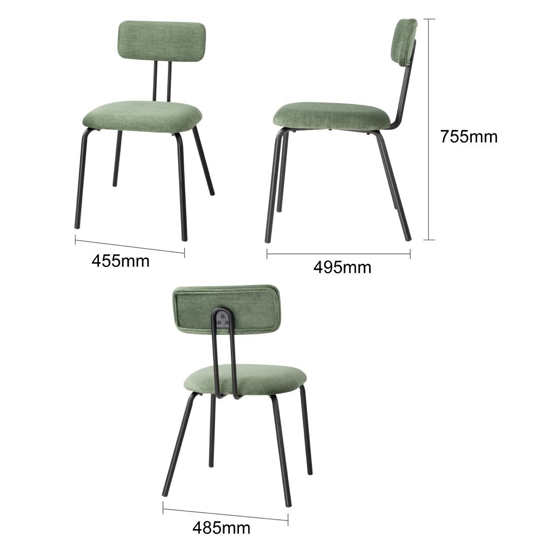 Bolero Fairfield Chairs Black and Green Mix (2 Pack)
