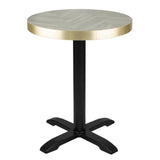 Bolero Pre-Drilled Round Table Top Chevron Design 600mm
