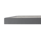 Bolero Wood Grain Effect Outdoor Tempered Glass Table Top Grey Trim 700mm