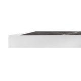 Bolero Dark Granite Effect Outdoor Tempered Glass Table Top White Trim 700mm