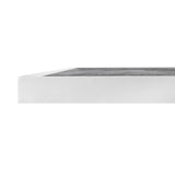 Bolero Dark Stone Effect Outdoor Tempered Glass Table Top White Trim - 700mm