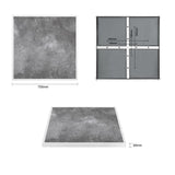 Bolero Dark Stone Effect Outdoor Tempered Glass Table Top White Trim - 700mm