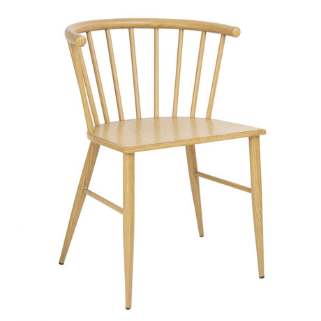 Bolero Harrowdene Metal Side Chairs Wood Effect (2 Pack)