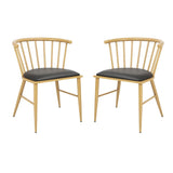 Bolero Harrowdene Padded Metal Side Chairs Wood Effect (2 Pack)