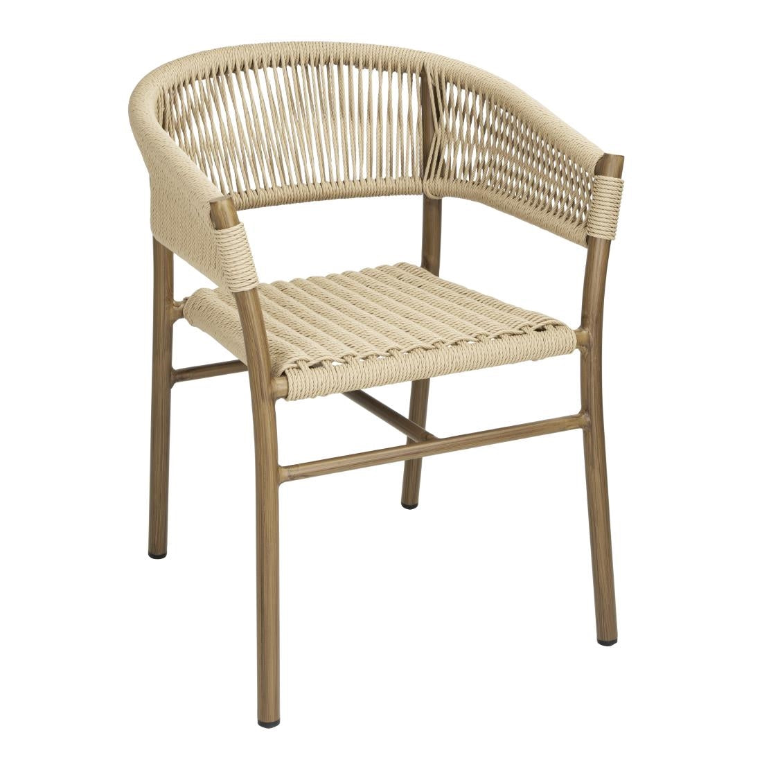 Bolero Florence Natural Rope Twist Wicker Chairs (2 Pack)