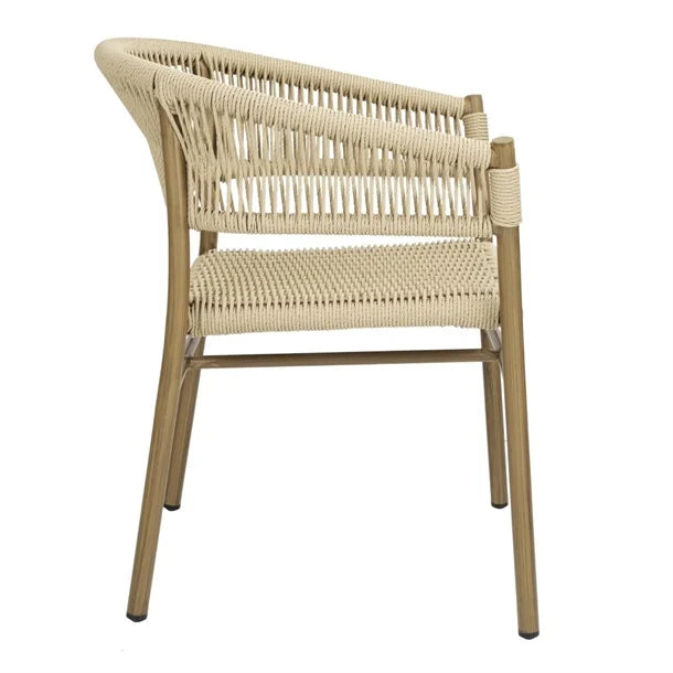 Bolero Florence Natural Rope Twist Wicker Chairs (Pack of 2)