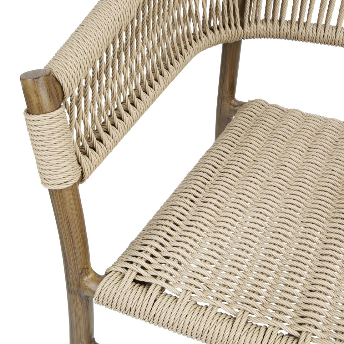 Bolero Florence Natural Rope Twist Wicker Chairs (2 Pack)