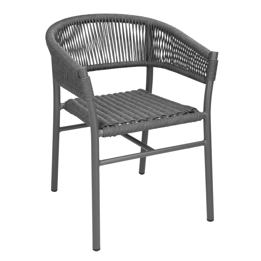 Bolero Florence Grey Mix Rope Twist Wicker Chairs (2 Pack)