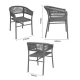 Bolero Florence Grey Mix Rope Twist Wicker Chairs (2 Pack)