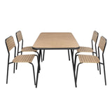Bolero Santorini Rectangular Table Wood Effect 1400mm