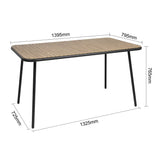 Bolero Santorini Rectangular Table Wood Effect 1400mm