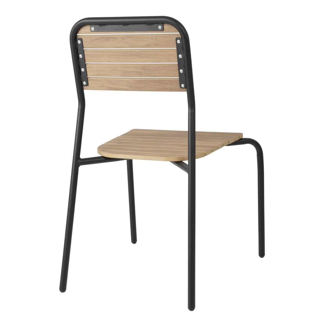Bolero Santorini Wood Effect Outdoor Chairs (4 Pack)