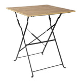 Bolero Perth Wood Effect Pavement Style Steel Table Square 600mm