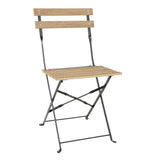 Bolero Perth Wood Effect Pavement Style Steel Folding Chairs (2 Pack)