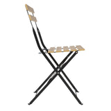 Bolero Perth Wood Effect Pavement Style Steel Folding Chairs (2 Pack)
