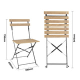 Bolero Perth Wood Effect Pavement Style Steel Folding Chairs (2 Pack)
