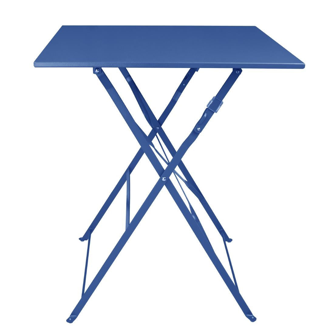 Bolero Perth Dark Navy Pavement Style Steel Table Square 600mm