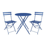 Bolero Perth Dark Navy Pavement Style Steel Folding Chairs (2 Pack)