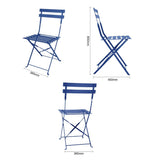 Bolero Perth Dark Navy Pavement Style Steel Folding Chairs (2 Pack)
