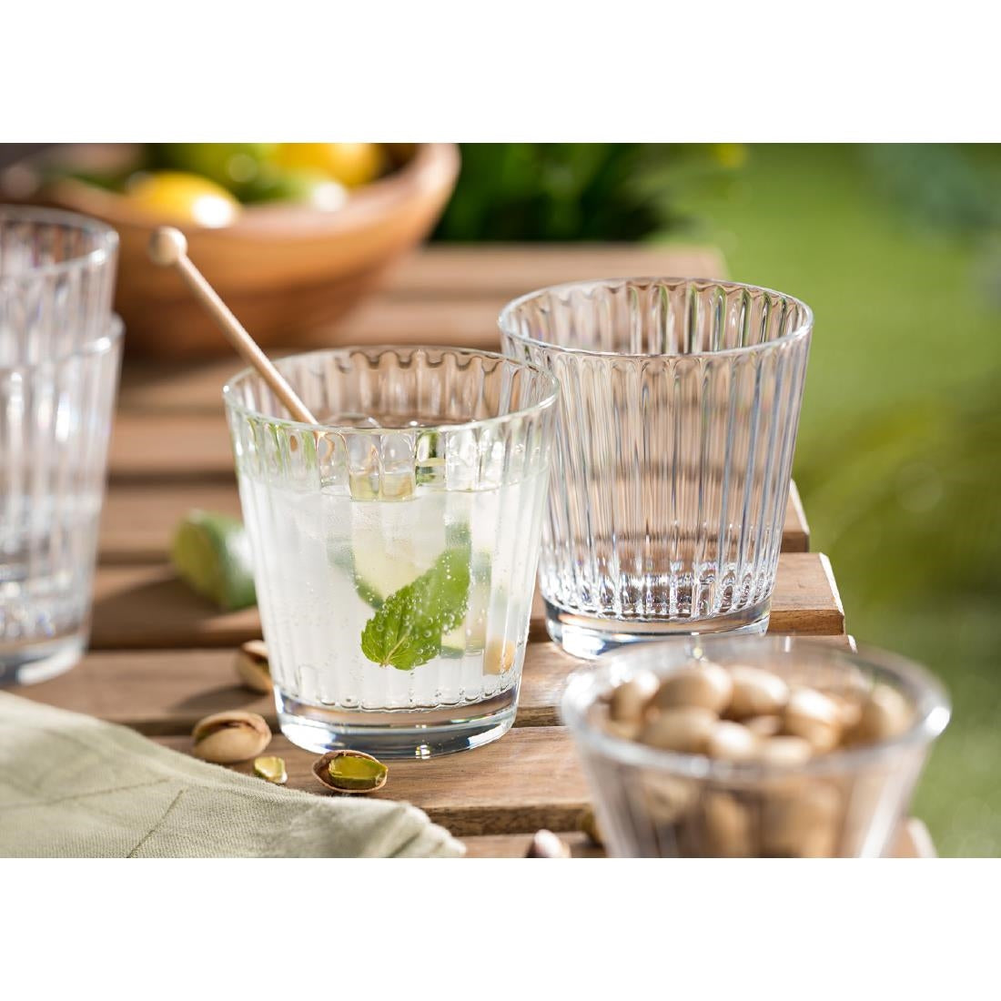 Utopia Lucent Lined Stacking Tumblers 340ml (6 Pack)