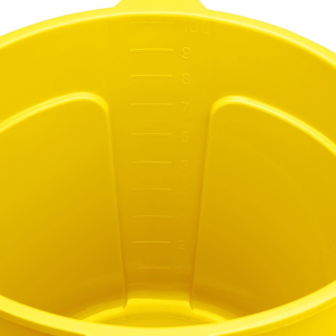 Jantex Yellow Graduated Bucket with Pouring Lip 10ltr