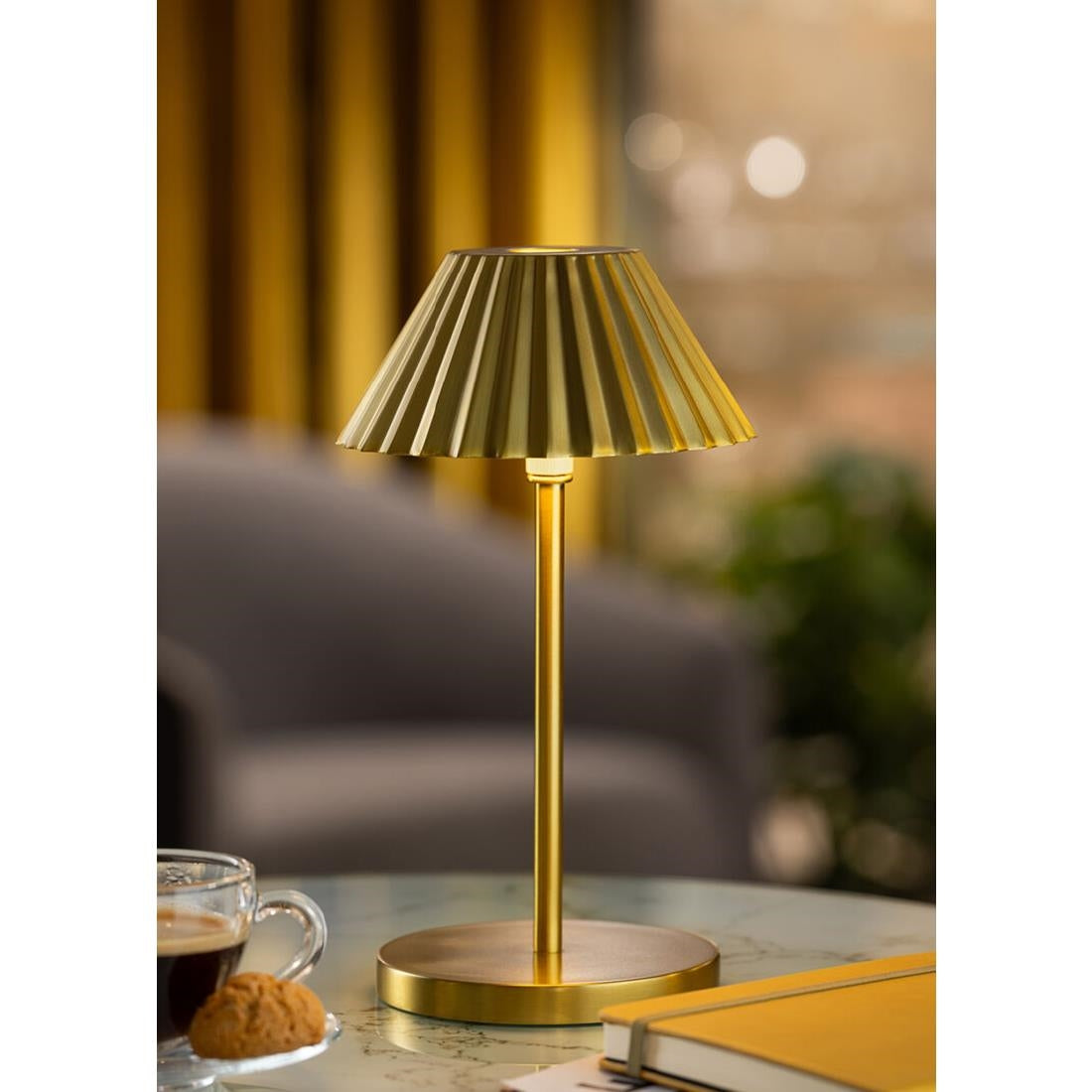 Utopia Aruba LED Cordless Table Lamp 230mm Brushed Gold (6 Pack)
