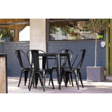 Bolero Bistro Steel Side Chairs Black (4 Pack)