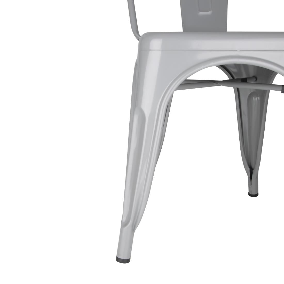 Bolero Bistro Steel Side Chairs Grey (4 Pack)