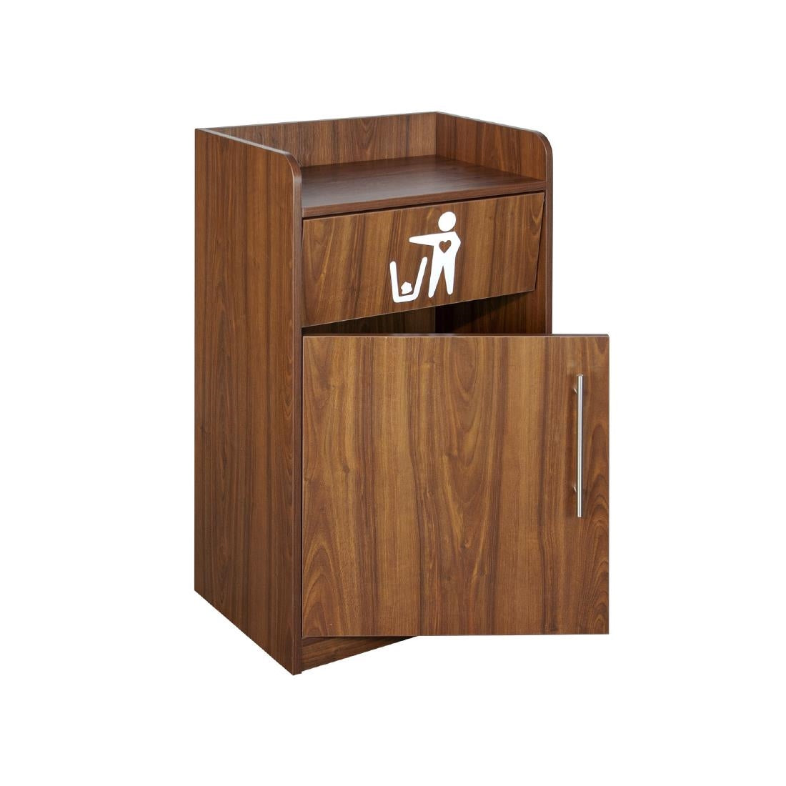 Litter Bin and Tray Stand Walnut Finish