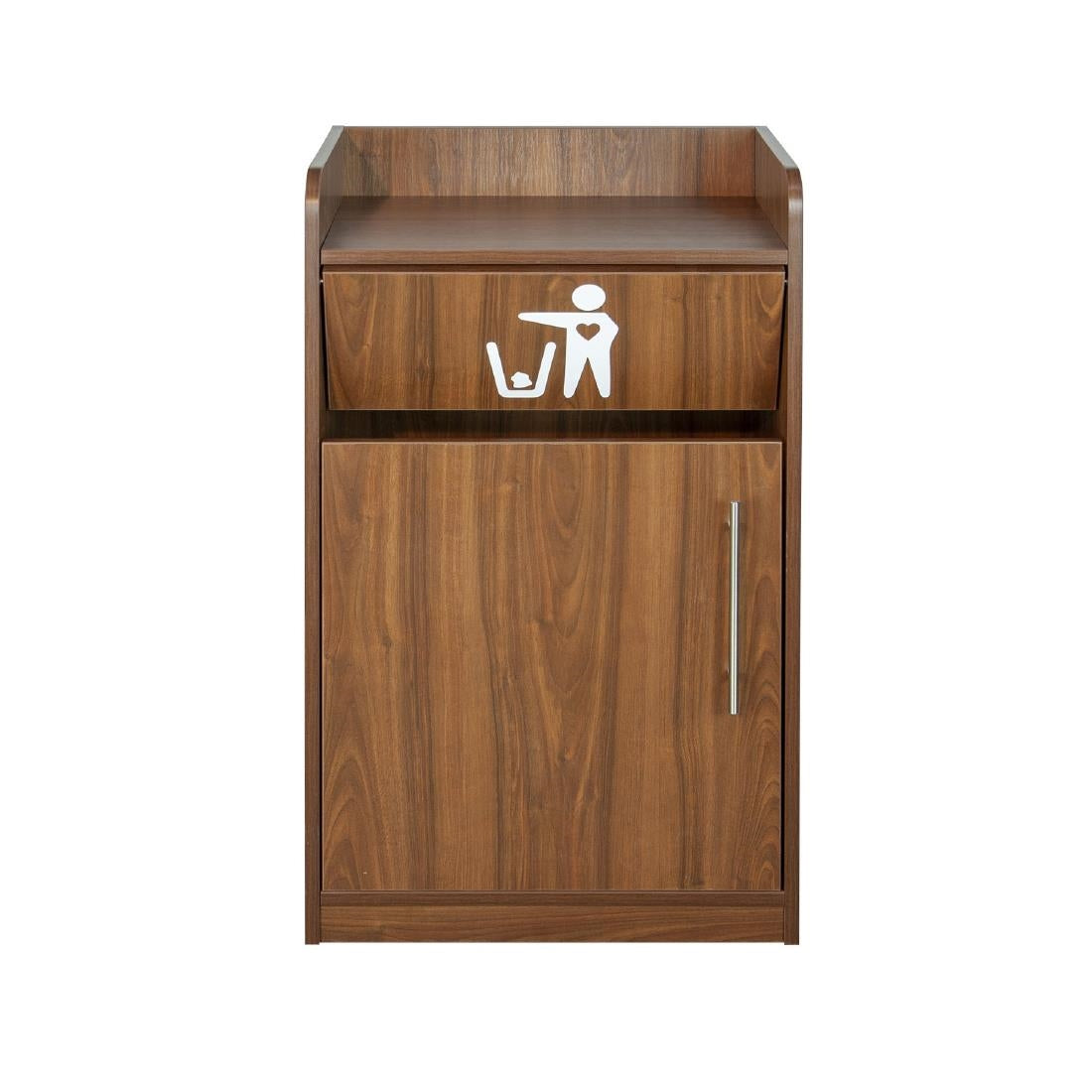 Litter Bin and Tray Stand Walnut Finish