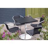 Bolero Aluminium Square Table Top Black 700mm
