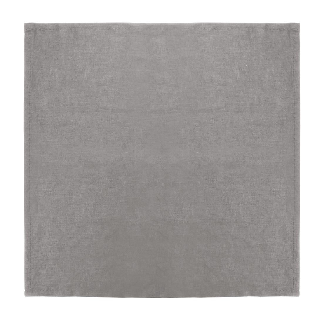 Olympia Linen Table Napkin Grey 400x400mm (12 Pack)